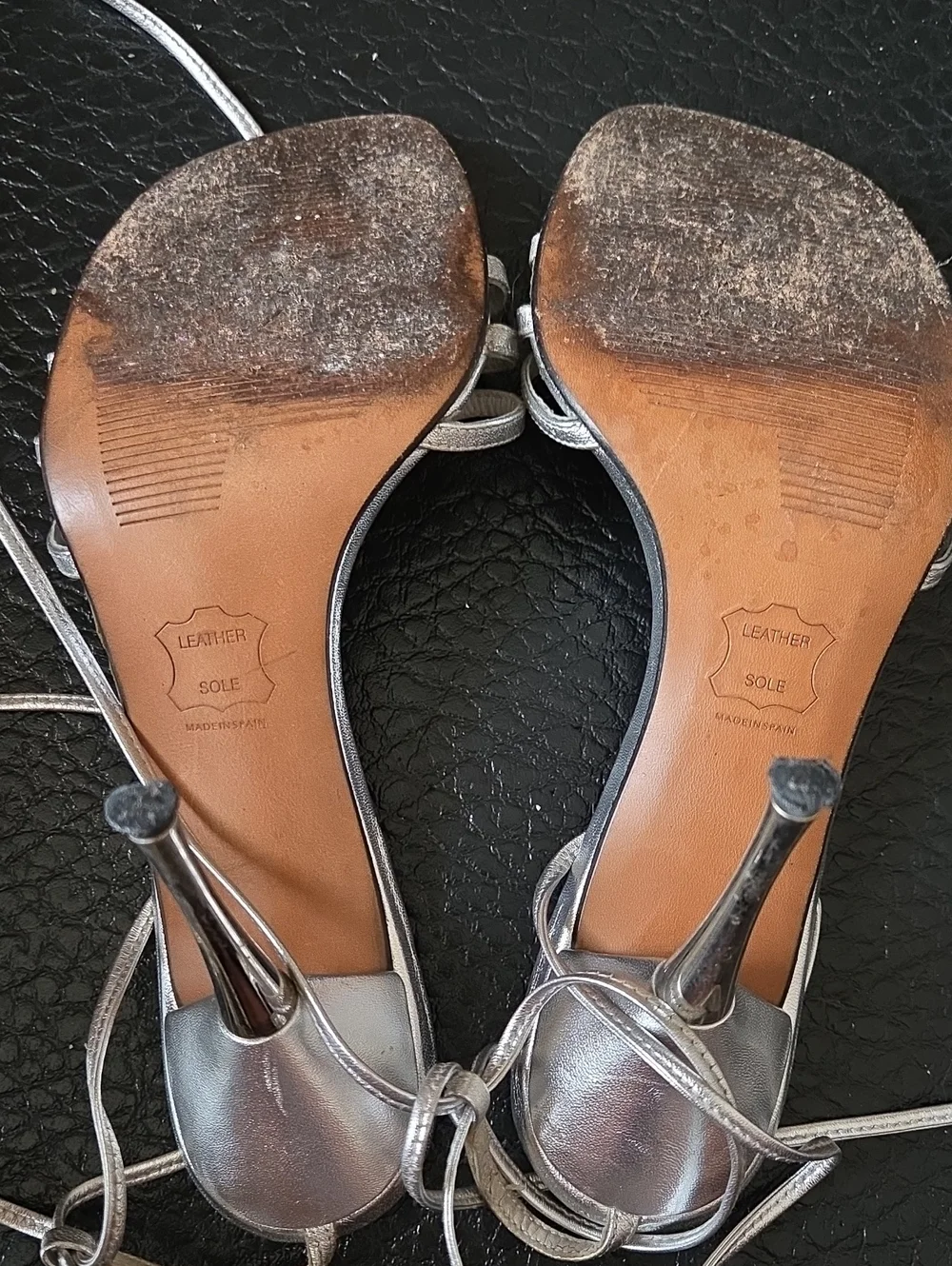 Stuart Weitzman Silver Crystal-Strap Ankle-Tie Heels